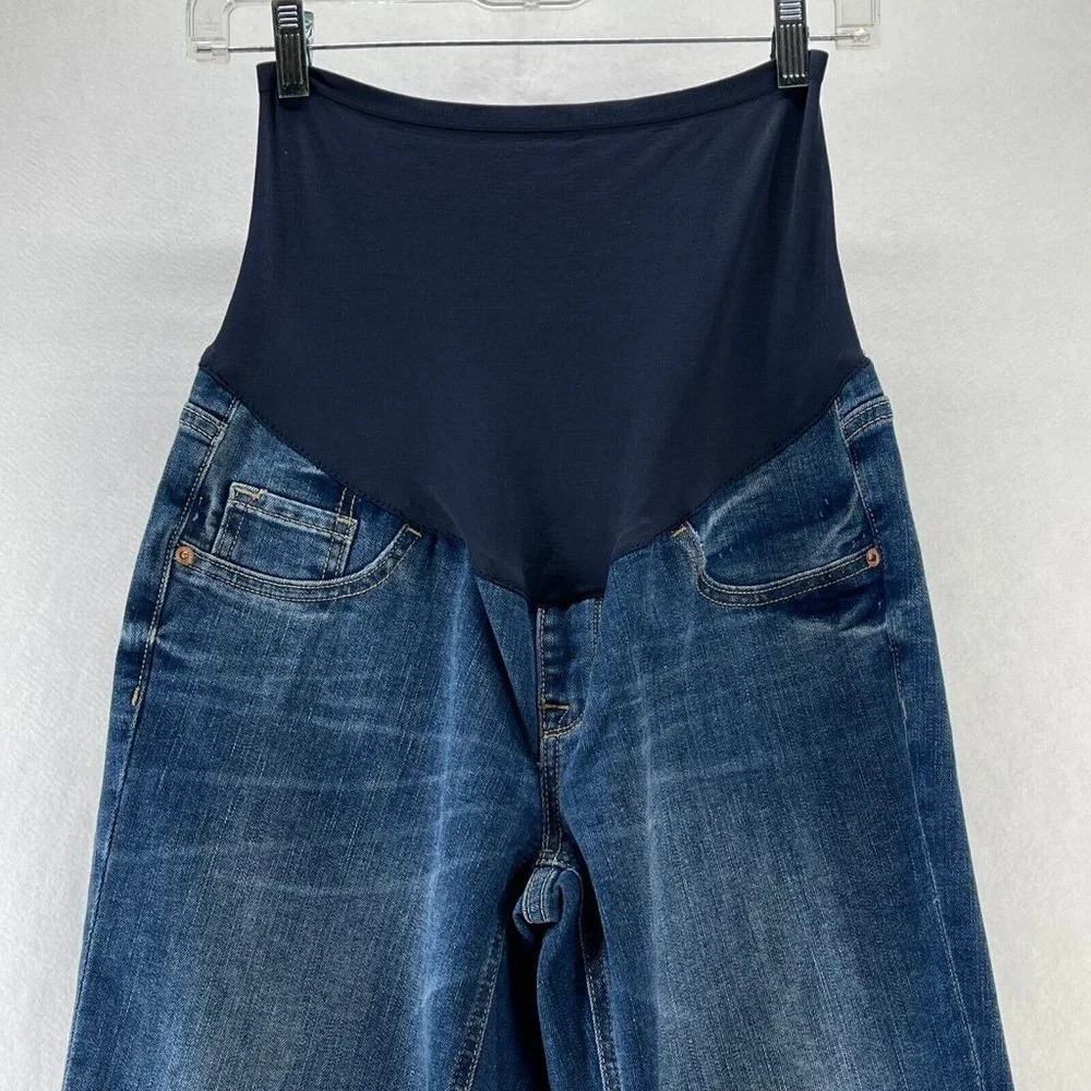 Old Navy Maternity Jeans Women's Size 4 Front Low Panel Skinny Denim Blue - Picture 3 of 9